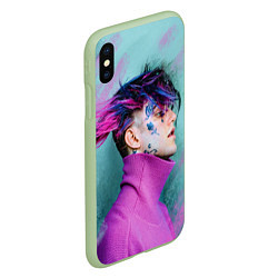 Чехол iPhone XS Max матовый Lil Peep: Neon Style, цвет: 3D-салатовый — фото 2