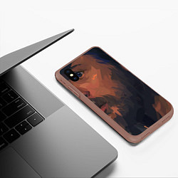 Чехол iPhone XS Max матовый Peaky blinders, цвет: 3D-коричневый — фото 2