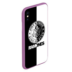 Чехол iPhone XS Max матовый Ramones B&W, цвет: 3D-фиолетовый — фото 2