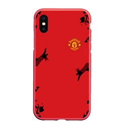 Чехол iPhone XS Max матовый FC Manchester United: Red Original, цвет: 3D-красный