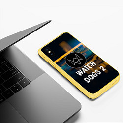 Чехол iPhone XS Max матовый Watch Dogs 2: Tech Scheme, цвет: 3D-желтый — фото 2