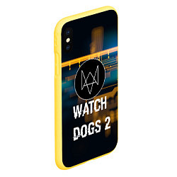 Чехол iPhone XS Max матовый Watch Dogs 2: Tech Scheme, цвет: 3D-желтый — фото 2