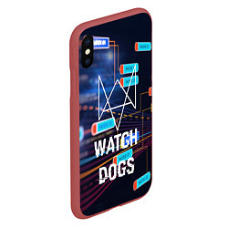 Чехол iPhone XS Max матовый Watch Dogs, цвет: 3D-красный — фото 2