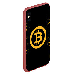 Чехол iPhone XS Max матовый Bitcoin Master, цвет: 3D-красный — фото 2