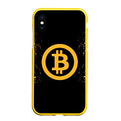 Чехол iPhone XS Max матовый Bitcoin Master цвета 3D-желтый — фото 1