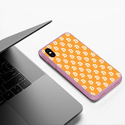 Чехол iPhone XS Max матовый BTC Pattern, цвет: 3D-розовый — фото 2