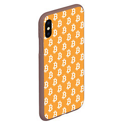 Чехол iPhone XS Max матовый BTC Pattern, цвет: 3D-коричневый — фото 2