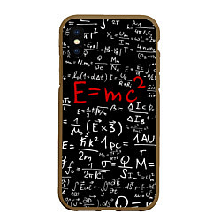 Чехол iPhone XS Max матовый E=mc2, цвет: 3D-коричневый