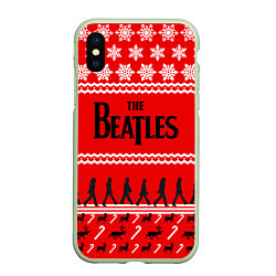 Чехол iPhone XS Max матовый The Beatles: New Year, цвет: 3D-салатовый