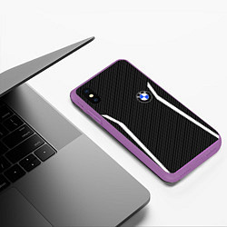 Чехол iPhone XS Max матовый BMW CARBON БМВ КАРБОН, цвет: 3D-фиолетовый — фото 2