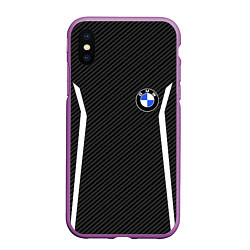 Чехол iPhone XS Max матовый BMW CARBON БМВ КАРБОН