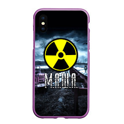 Чехол iPhone XS Max матовый STALKER - МАША, цвет: 3D-фиолетовый