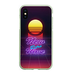 Чехол iPhone XS Max матовый New Retro Wave, цвет: 3D-салатовый