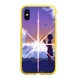 Чехол iPhone XS Max матовый Your Name, цвет: 3D-желтый