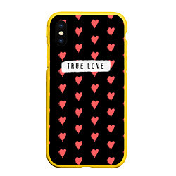 Чехол iPhone XS Max матовый True Love, цвет: 3D-желтый
