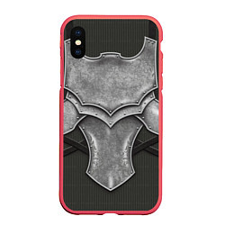 Чехол iPhone XS Max матовый Рыцарь в доспехах, цвет: 3D-красный