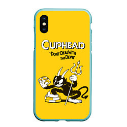 Чехол iPhone XS Max матовый Cuphead: Black Devil, цвет: 3D-мятный