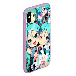 Чехол iPhone XS Max матовый Vocaloid, цвет: 3D-сиреневый — фото 2