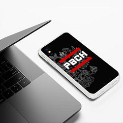 Чехол iPhone XS Max матовый РВСН: герб РФ, цвет: 3D-белый — фото 2