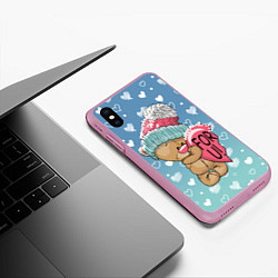 Чехол iPhone XS Max матовый Bear for U, цвет: 3D-розовый — фото 2