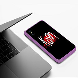 Чехол iPhone XS Max матовый Korn: Blood, цвет: 3D-фиолетовый — фото 2