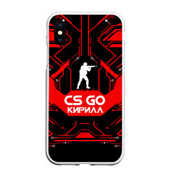 Чехол iPhone XS Max матовый CS:GO - Кирилл, цвет: 3D-белый