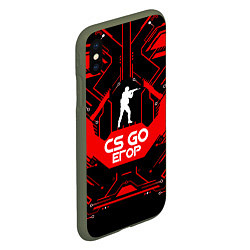 Чехол iPhone XS Max матовый CS:GO - Егор, цвет: 3D-темно-зеленый — фото 2