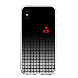 Чехол iPhone XS Max матовый MITSUBISHI SPORT, цвет: 3D-белый