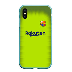 Чехол iPhone XS Max матовый FC Barcelona: Home 18/19, цвет: 3D-мятный