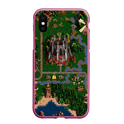 Чехол iPhone XS Max матовый Heroes III: Map, цвет: 3D-малиновый