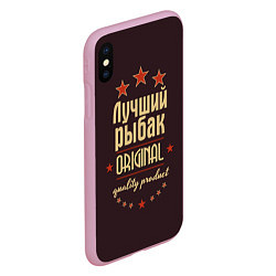 Чехол iPhone XS Max матовый Лучший рыбак - Original Quality, цвет: 3D-розовый — фото 2