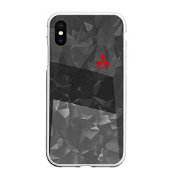 Чехол iPhone XS Max матовый MITSUBISHI SPORT, цвет: 3D-белый