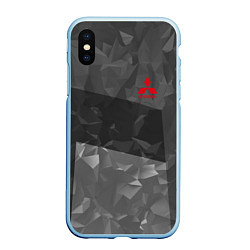 Чехол iPhone XS Max матовый MITSUBISHI SPORT, цвет: 3D-голубой