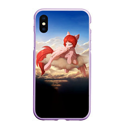 Чехол iPhone XS Max матовый Red Pony, цвет: 3D-сиреневый