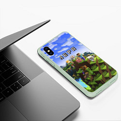 Чехол iPhone XS Max матовый Майнкрафт: Лера, цвет: 3D-салатовый — фото 2