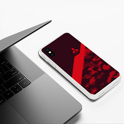 Чехол iPhone XS Max матовый MITSUBISHI SPORT, цвет: 3D-белый — фото 2