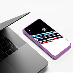 Чехол iPhone XS Max матовый BMW BRAND COLOR БМВ, цвет: 3D-фиолетовый — фото 2