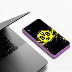 Чехол iPhone XS Max матовый Borussia FC: Sport Fashion, цвет: 3D-фиолетовый — фото 2