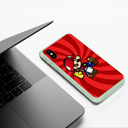 Чехол iPhone XS Max матовый Super Mario: Red Illusion, цвет: 3D-салатовый — фото 2