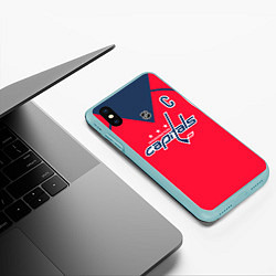 Чехол iPhone XS Max матовый Washington Capitals: Ovechkin Red, цвет: 3D-мятный — фото 2