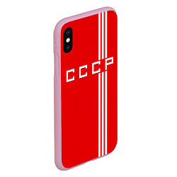 Чехол iPhone XS Max матовый Cборная СССР, цвет: 3D-розовый — фото 2