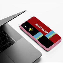 Чехол iPhone XS Max матовый Kazakhstan, цвет: 3D-малиновый — фото 2
