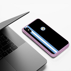 Чехол iPhone XS Max матовый Манчестер Сити, цвет: 3D-сиреневый — фото 2