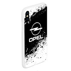 Чехол iPhone XS Max матовый Opel: Black Spray, цвет: 3D-белый — фото 2