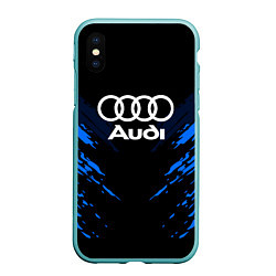 Чехол iPhone XS Max матовый Audi: Blue Anger, цвет: 3D-мятный