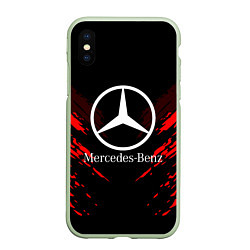 Чехол iPhone XS Max матовый Mercedes-Benz: Red Anger, цвет: 3D-салатовый