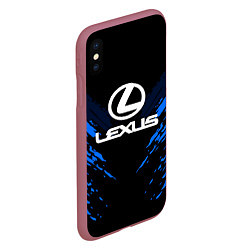 Чехол iPhone XS Max матовый Lexus: Blue Anger, цвет: 3D-малиновый — фото 2