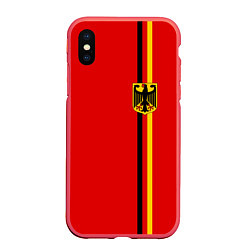 Чехол iPhone XS Max матовый Германия, цвет: 3D-красный