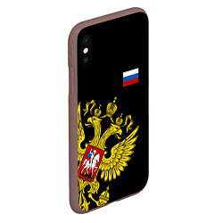 Чехол iPhone XS Max матовый Флаг и Герб России, цвет: 3D-коричневый — фото 2