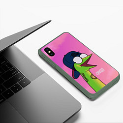 Чехол iPhone XS Max матовый Удав Крейг, цвет: 3D-темно-зеленый — фото 2